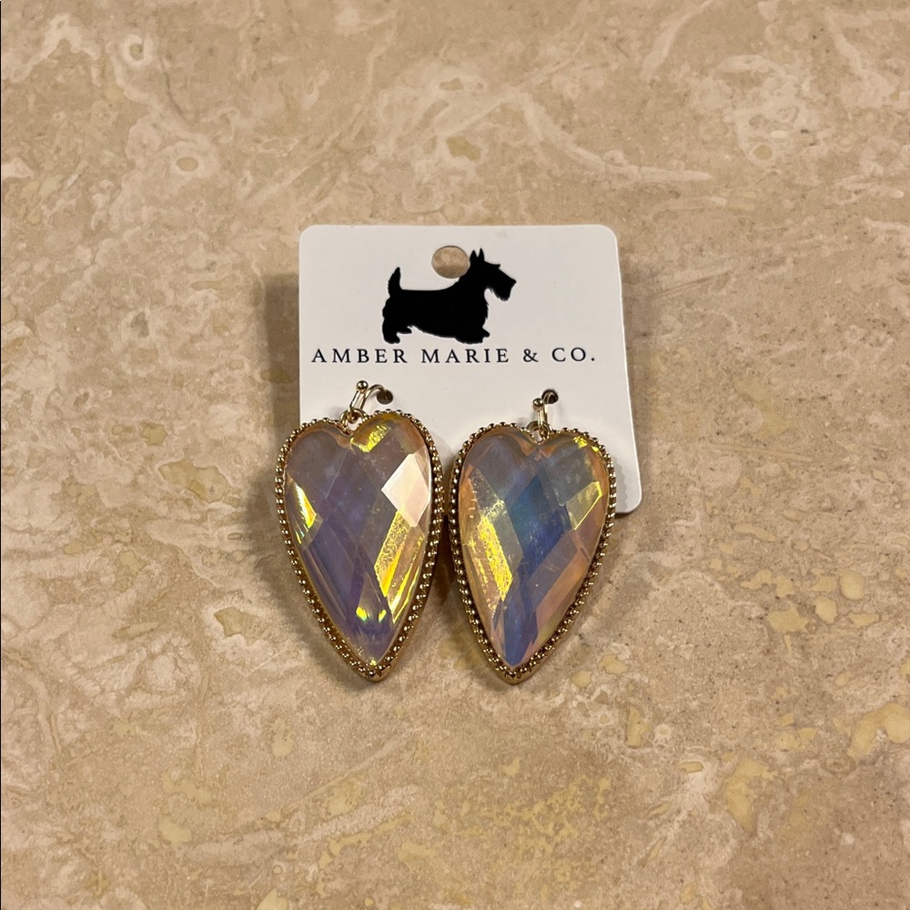 Amber Marie & Co. Faceted Heart Earrings